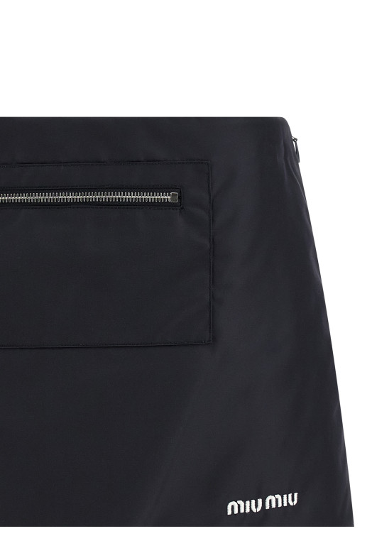 Юбка из нейлона и флиса Синяя MIU MIU MG2583SOOO181AF0008