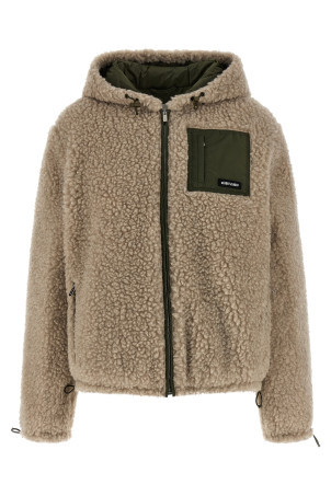 Hybrid construction down jacket Beige