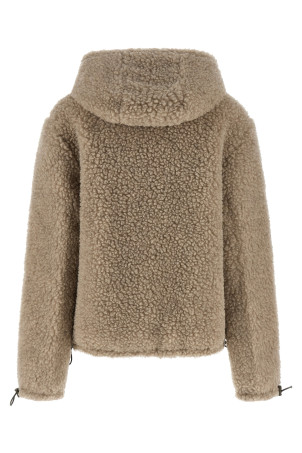 Hybrid construction down jacket Beige