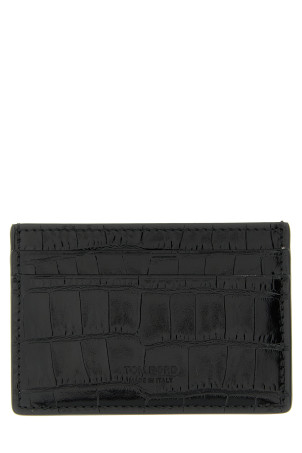 Crocodile card holder Black