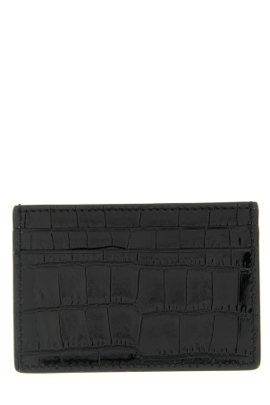 Crocodile card holder Black