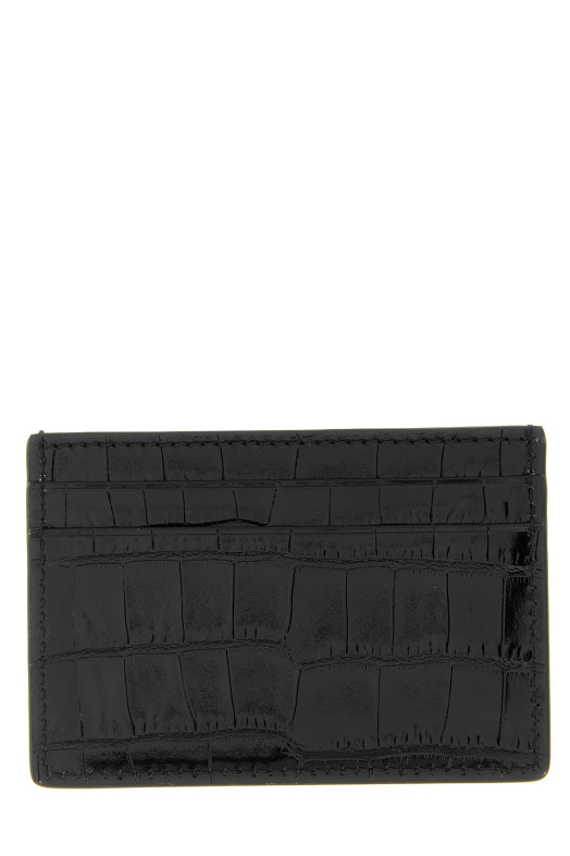 Crocodile card holder Black