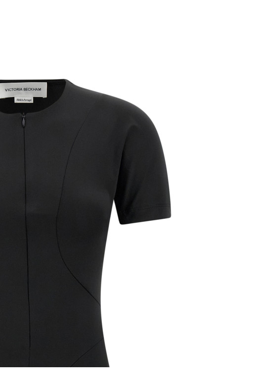 Платье с застежкой-молнией спереди Черное 1126JDR006982ABLACK