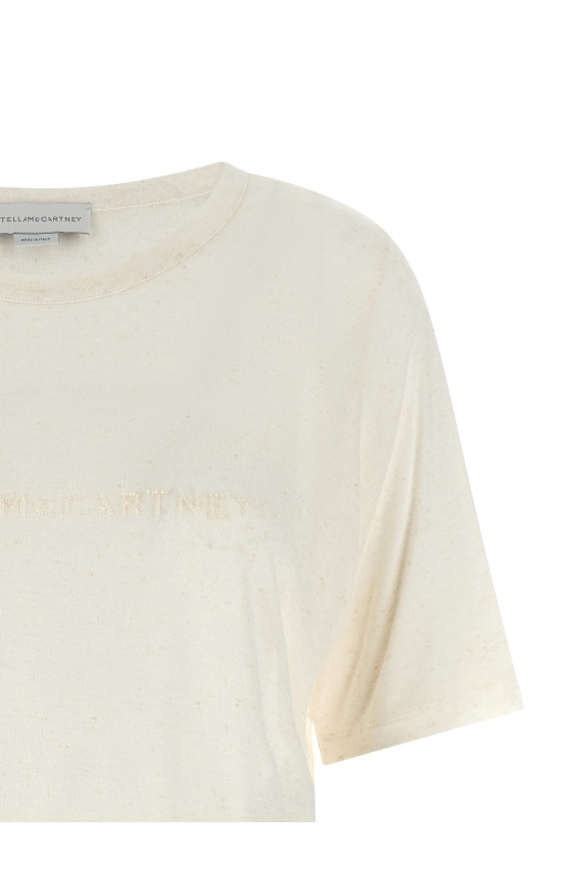 Beads embroidery t-shirt White