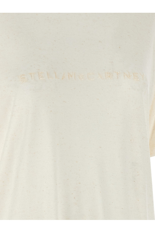 Beads embroidery t-shirt White