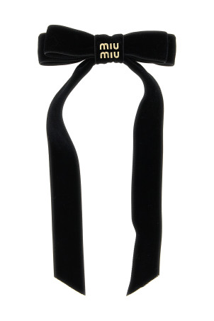 Бархатная заколка для волос Черная MIU MIU 5IF284068F0002