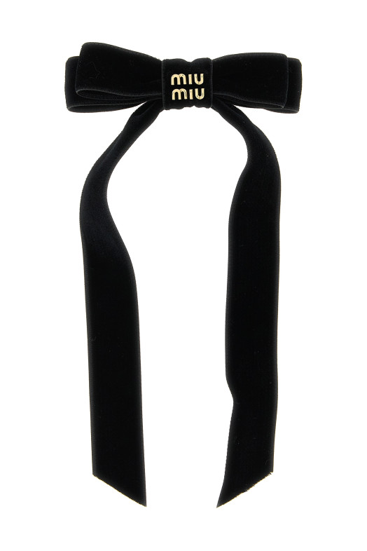 Бархатная заколка для волос Черная MIU MIU 5IF284068F0002