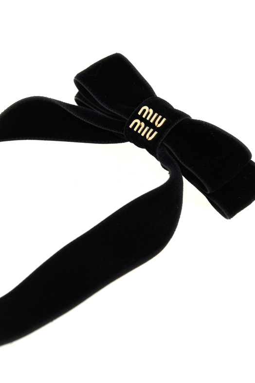 Бархатная заколка для волос Черная MIU MIU 5IF284068F0002