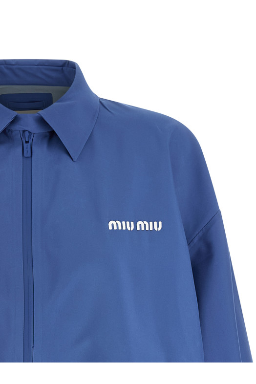 Техническая ветровка из канваса, СИНЯЯ MIU MIU ML1373SOOO1V94F0237