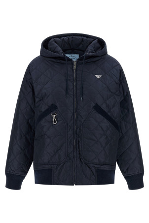 Quilted hooded jacket Blue