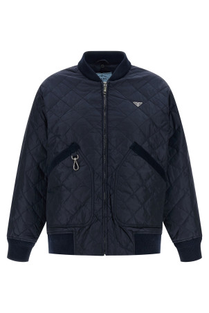 Quilted hooded jacket Blue