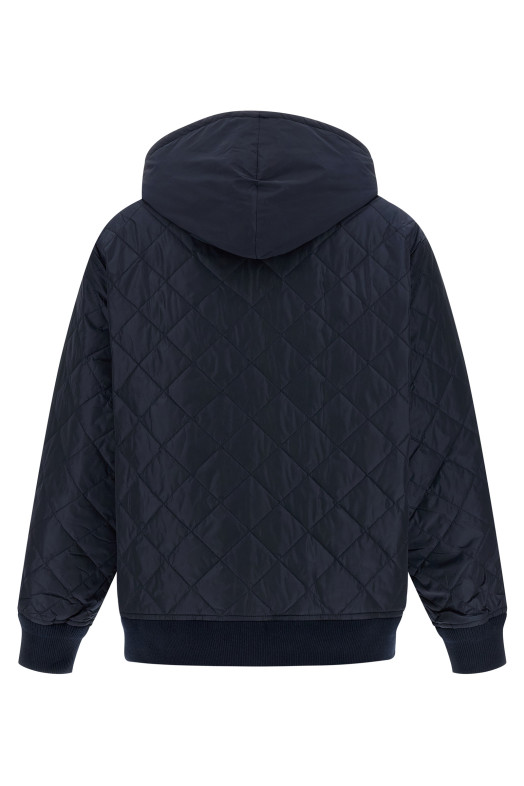 Стеганая куртка с капюшоном Синяя PRADA 292330SOOO1WQ9F0AIN