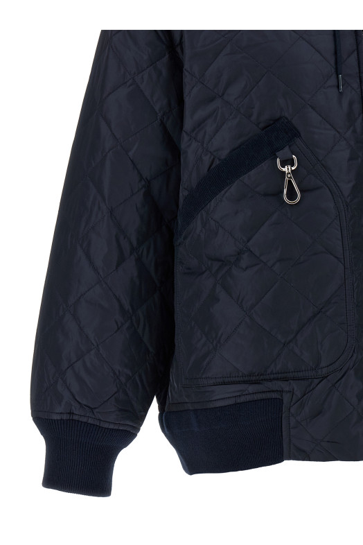 Стеганая куртка с капюшоном Синяя PRADA 292330SOOO1WQ9F0AIN