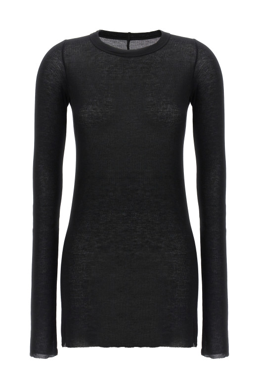 'Rib LS T' T-shirt Black