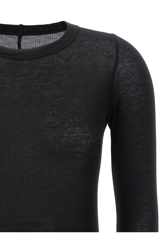 'Rib LS T' T-shirt Black