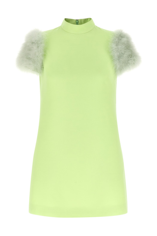 'Valentino Garavani' Feather Dress Green