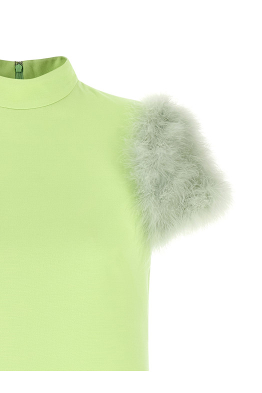 'Valentino Garavani' Feather Dress Green