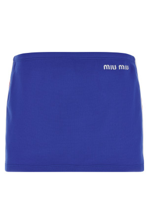 Logo embroidery skirt Blue