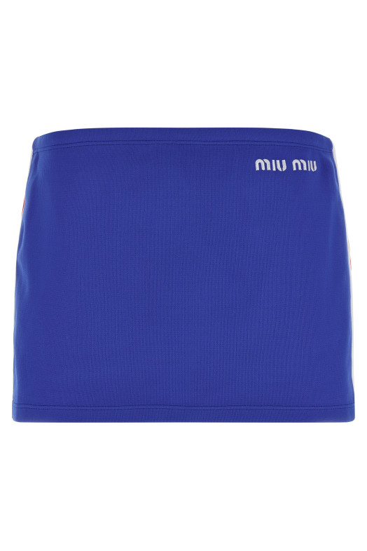 Logo embroidery skirt Blue