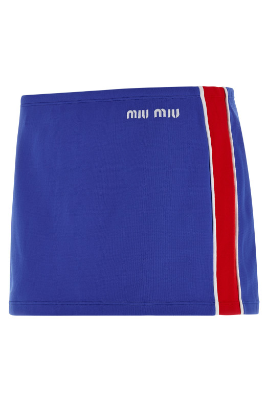 Logo embroidery skirt Blue