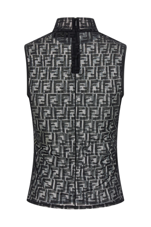 'FF' lace top Black