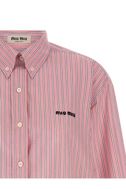 'button down' striped shirt Pink