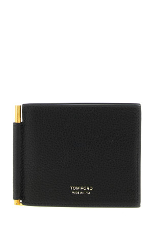 Hammered leather card holder Black