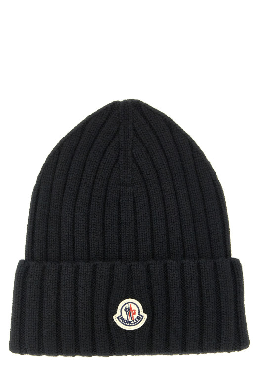 Logo patch beanie Black