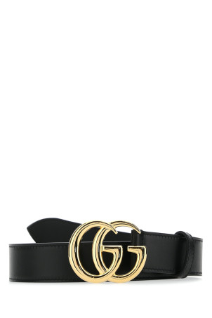 Black leather GG Marmont belt Black GUCCI (4068310YA0G)