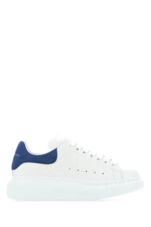 White leather sneakers with blue suede heel White ALEXANDER MCQUEEN (553770WHGP7)