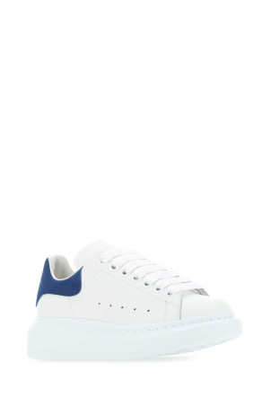 White leather sneakers with blue suede heel White ALEXANDER MCQUEEN (553770WHGP7)