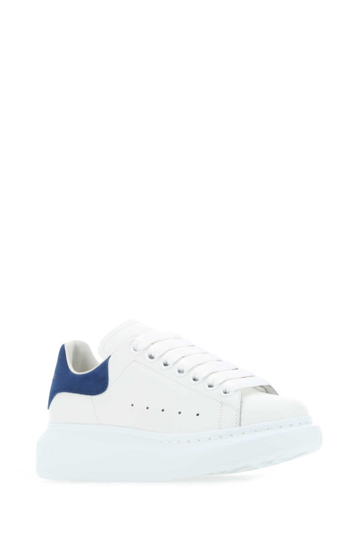 White leather sneakers with blue suede heel White ALEXANDER MCQUEEN (553770WHGP7)