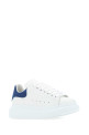 White leather sneakers with blue suede heel White ALEXANDER MCQUEEN (553770WHGP7)
