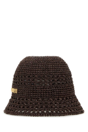 Brown raffia bucket hat MIU MIU (5HC2872DO1)
