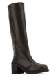 Chocolate leather boots MIU MIU (5W493EF075007)