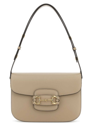Beige leather medium Gucci Horsebit 1955 shoulder bag GUCCI (6022041AAV5)