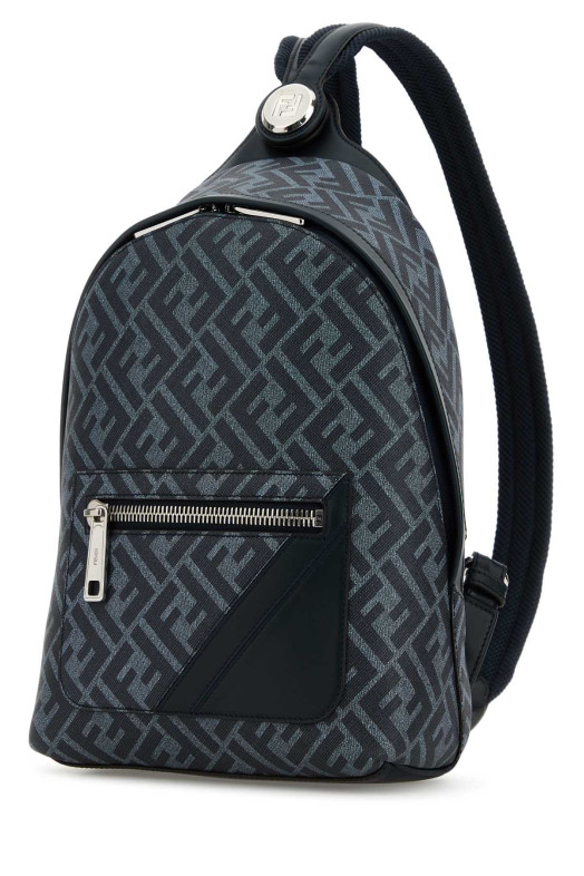 Multicolor canvas and leather small Fendi Chiodo Diagonal backpack FENDI (7VZ077ASIC)