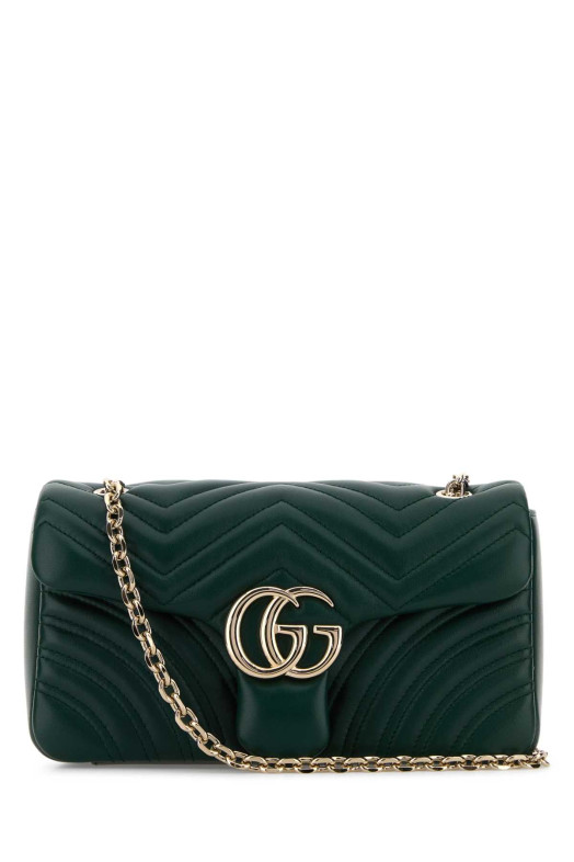 Темно-зеленая сумка через плечо GG Marmont из кожи наппа GUCCI (837267AAE38)