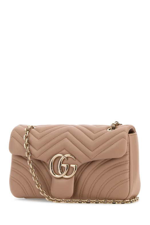Средняя сумка через плечо GG Marmont из розовой кожи наппа GUCCI (837267AAE38)