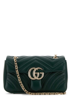 Dark green nappa leather small GG Marmont shoulder bag GUCCI (837280AAE38)