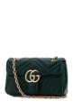 Темно-зеленая кожаная сумка GG Marmont через плечо GUCCI (837280AAE38)