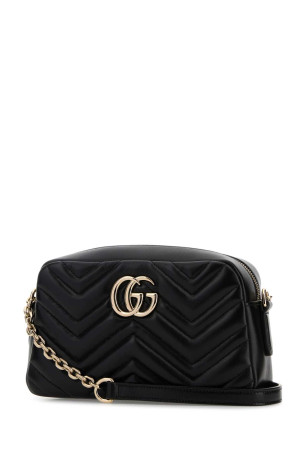 Black nappa leather GG Marmont crossbody bag Black GUCCI (855273AAFXD)