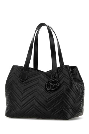Black leather shopping bag Black GUCCI (855279AAFS1)