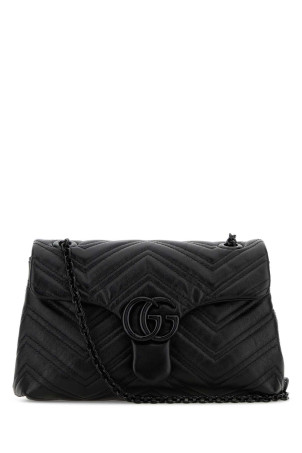 Black nappa leather small GG Marmont shoulder bag Black GUCCI (855371AAFS1)