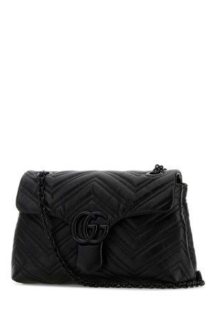 Black nappa leather small GG Marmont shoulder bag Black GUCCI (855371AAFS1)