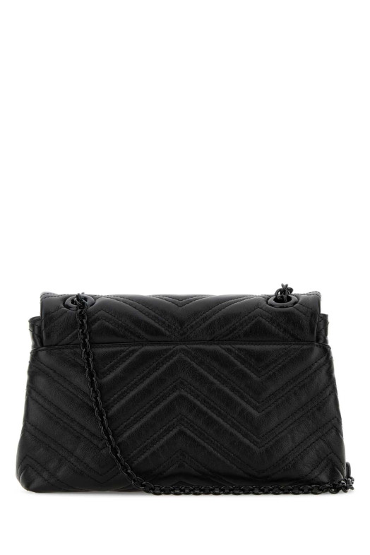 Черная сумка через плечо GG Marmont из натуральной кожи наппа Черная GUCCI (855371AAFS1)