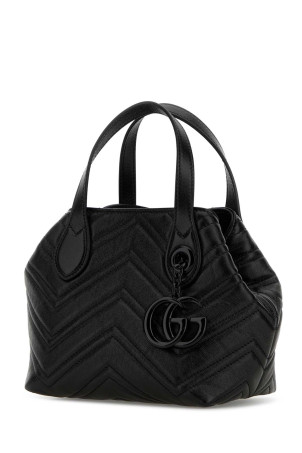 Black leather small GG Marmont handbag Black GUCCI (855391AAFS1)