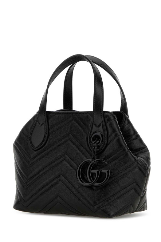 Черная кожаная маленькая сумочка GG Marmont Черная GUCCI (855391AAFS1)