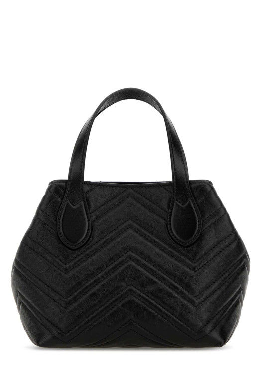 Черная кожаная маленькая сумочка GG Marmont Черная GUCCI (855391AAFS1)