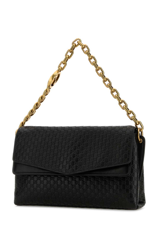 Черная кожаная сумка среднего размера через плечо Черная GUCCI (857622AAF1I)